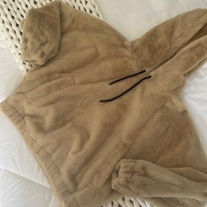 TOPSHOP FAUX FUR HOODIE